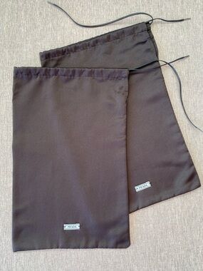 Authentic PRADA | Set of 2 Satin Drawstring Dust Bag Gift Storage Dark Blue